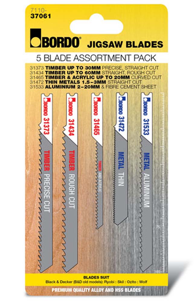 Bordo Jig Saw Univ.Shk Metal & Timber 5 Blade Assortment