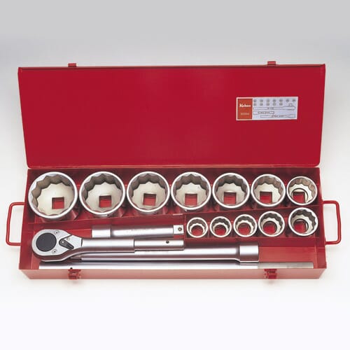 Koken 8225M Socket Set 12pt 15pc 1 in Dr 32-80mm