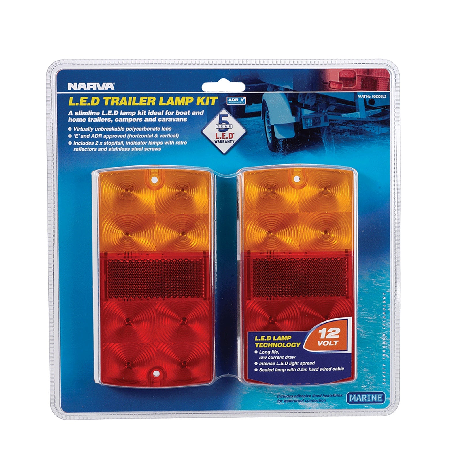 Narva Led Model 36 Slimline Trailer Lamp Kit 12V