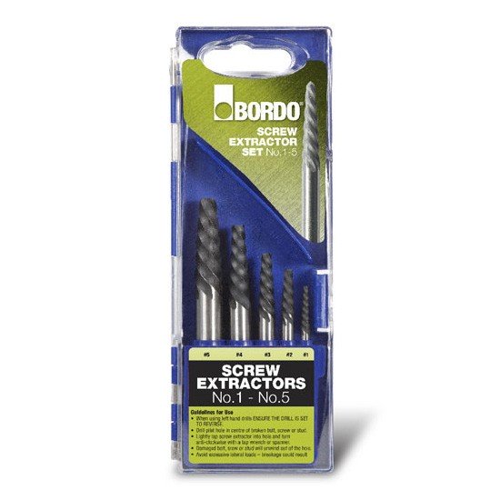 Bordo 5Pce Screw Extractor Set No Drills