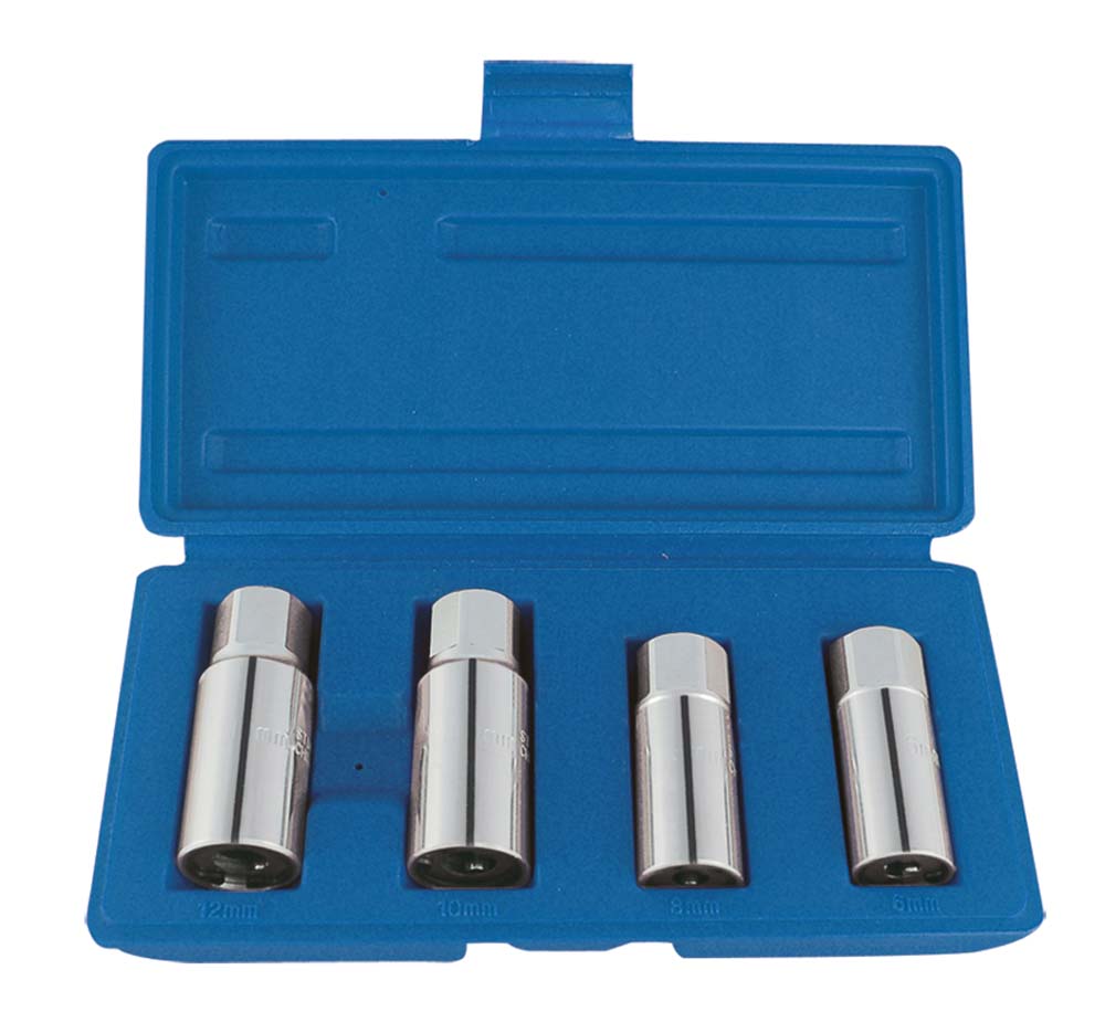 King Tony 4Pc Roll. Stud Extract Socket Set