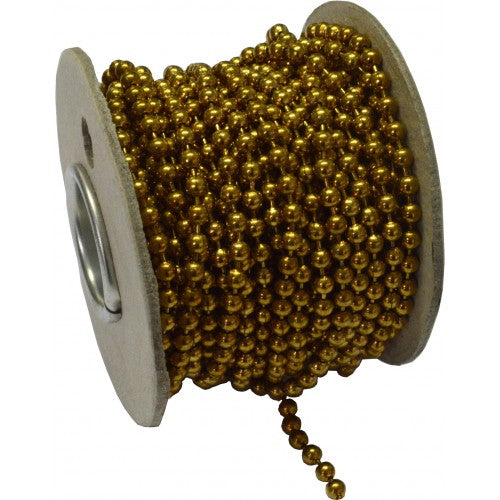 Hipkiss Ball Chain 10m Reel - Polished Brass #8