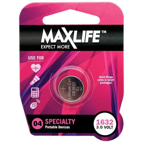 Max-Life Batteries Lithium Button CR1632