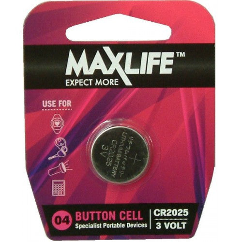 Max-Life Batteries Lithium Button CR2025