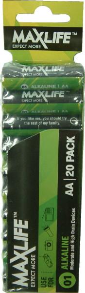 Max-Life Batteries Alkaline - AA 20-Pack