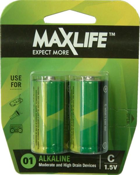 Max-Life Batteries Alkaline - C 2-Pack