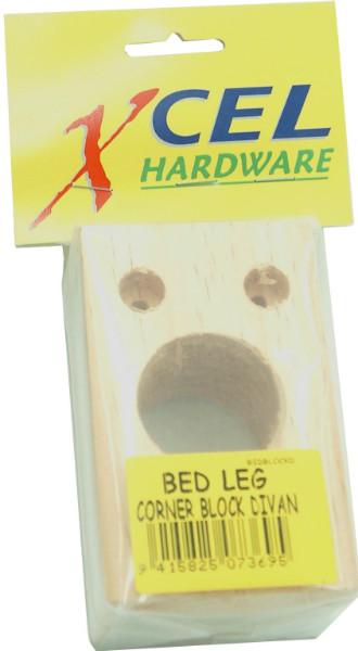 Xcel Bed Leg Corner Block Threaded Divan