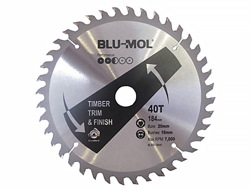 Saw Blade - Blu-Mol Professional Circular Saw Blade 184mm X 40T