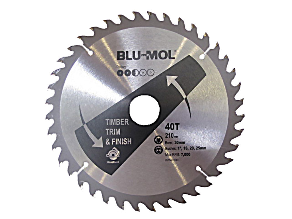 Blu-Mol Proffesional Circular Saw Blade 210 X 40T X 30mm