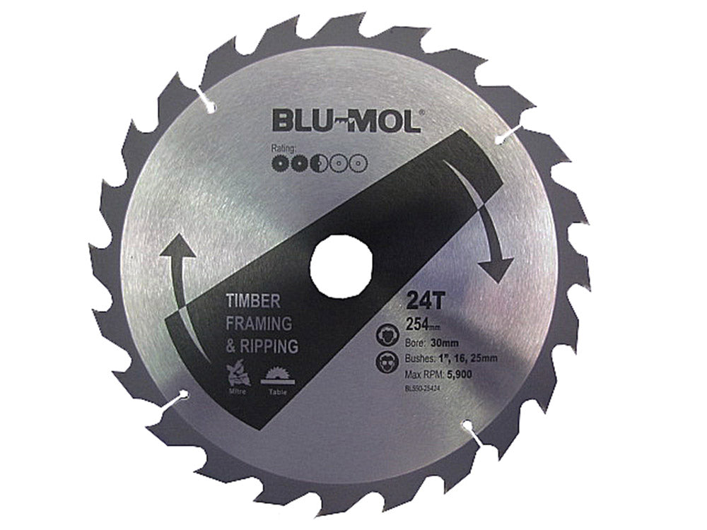 Saw Blade - Blu-Mol Professional Circular Saw Blade 254mm X 24T