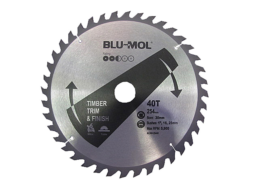 Saw Blade - Blu-Mol Professional Circular Saw Blade 254mm X 40T