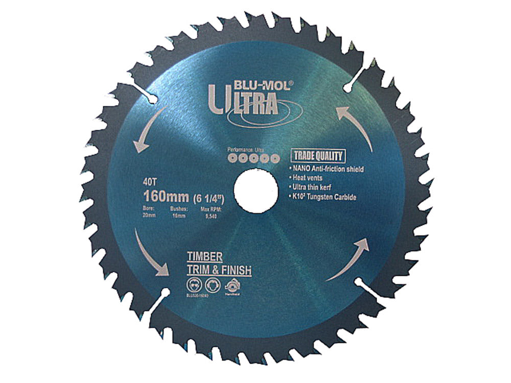 Blu-Mol Ultra Circular Saw Blade 160mm X 40T