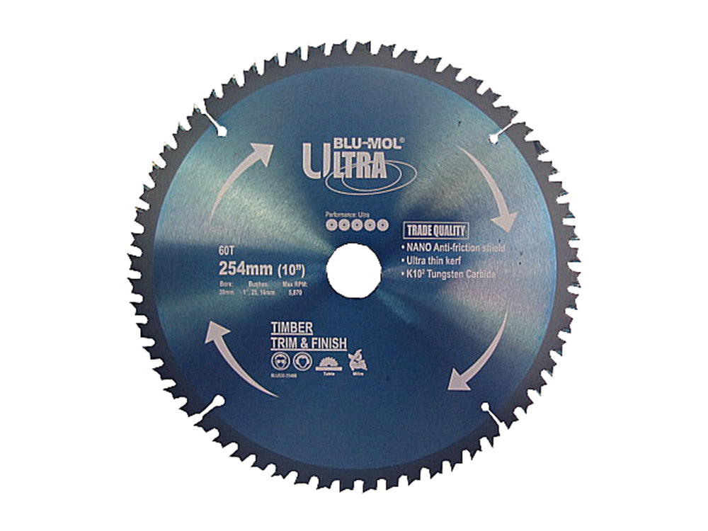 Saw Blade - Blu-Mol Ultra Circular Saw Blade 254mm X 60T