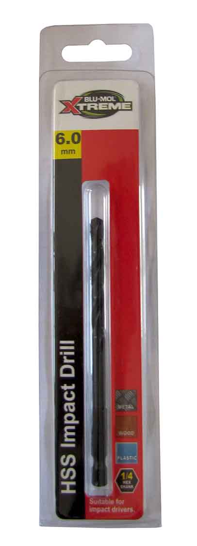 Blu Mol Qc Impact Drill Bit 6.00mm Single Pack