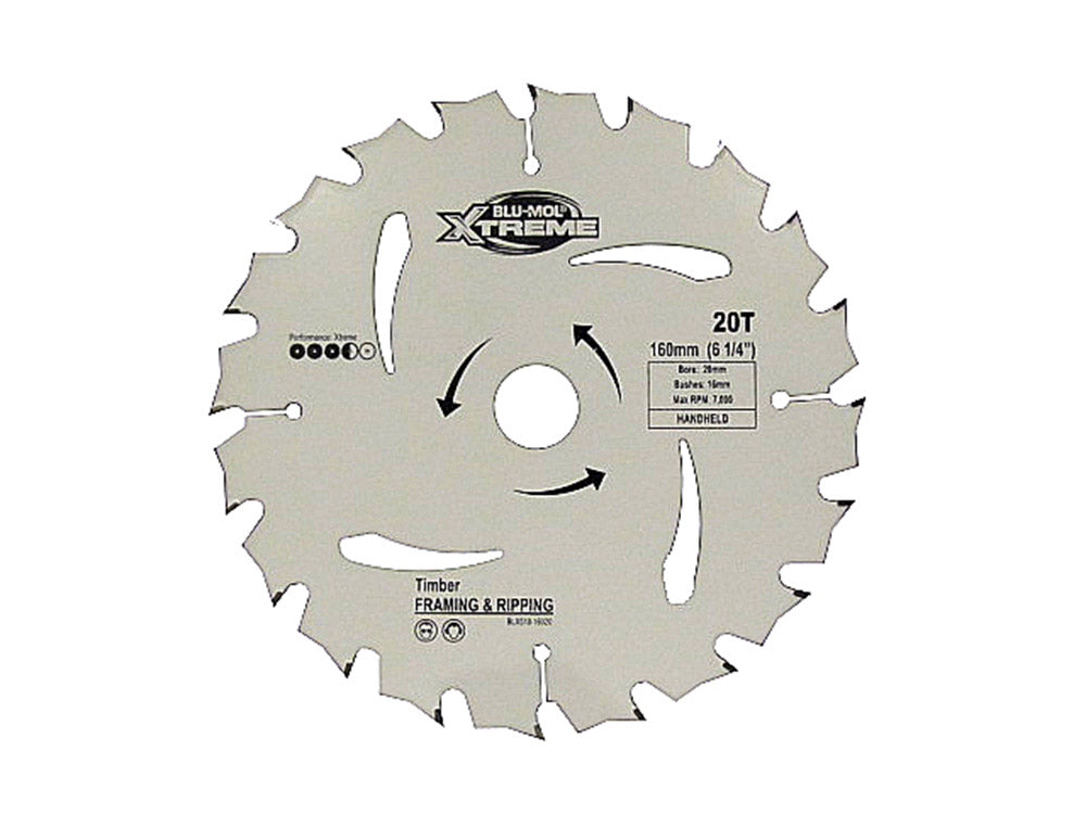 Blu-Mol Xtreme Circular Saw Blade 160mm X 20T