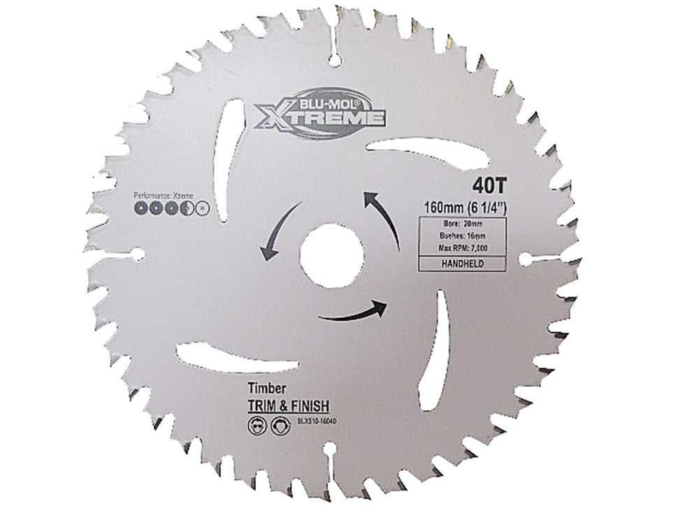 Saw Blade - Blu-Mol Xtreme Circular Saw Blade 160mm X 40T