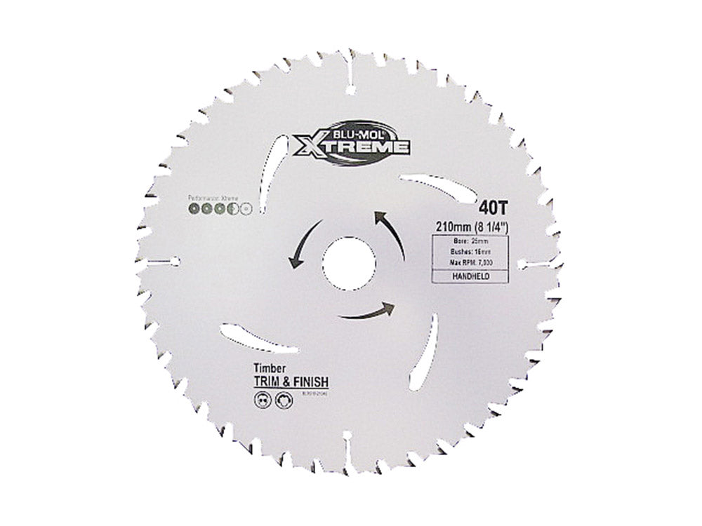 Blu-Mol Xtreme Circular Saw Blade 210mm X 40T