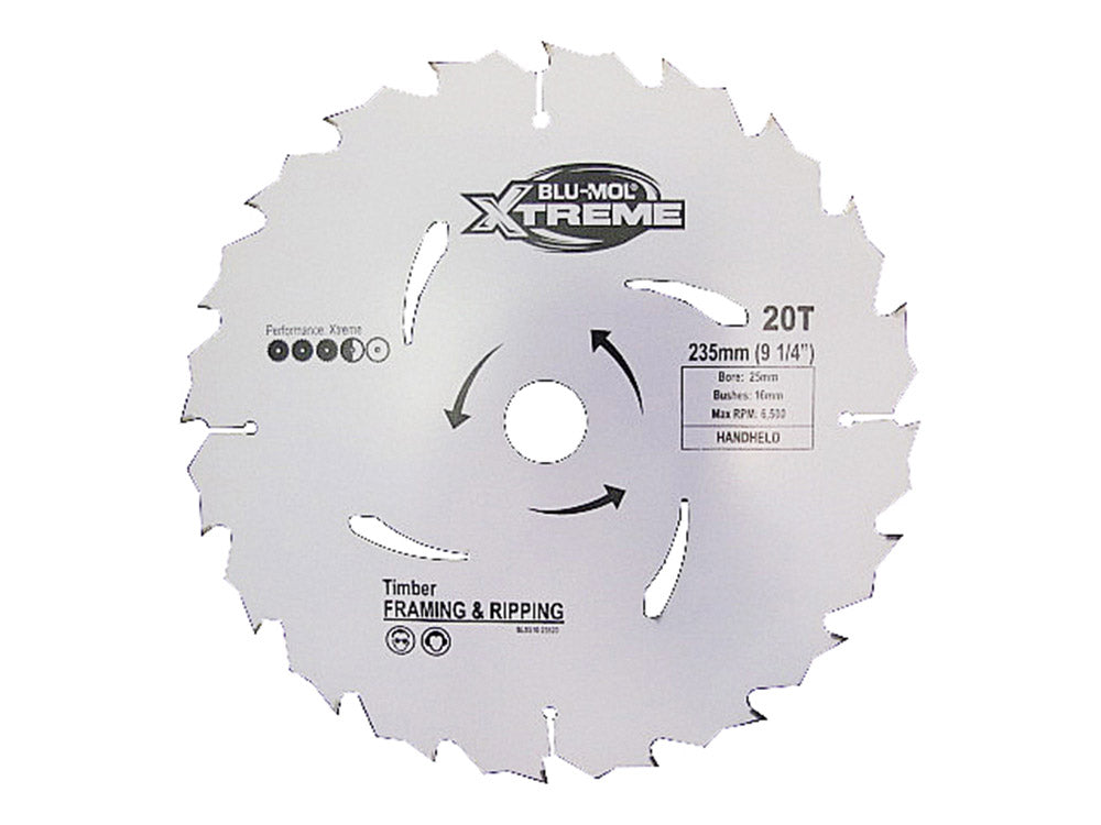 Blu-Mol Xtreme Circular Saw Blade 235mm X 20T