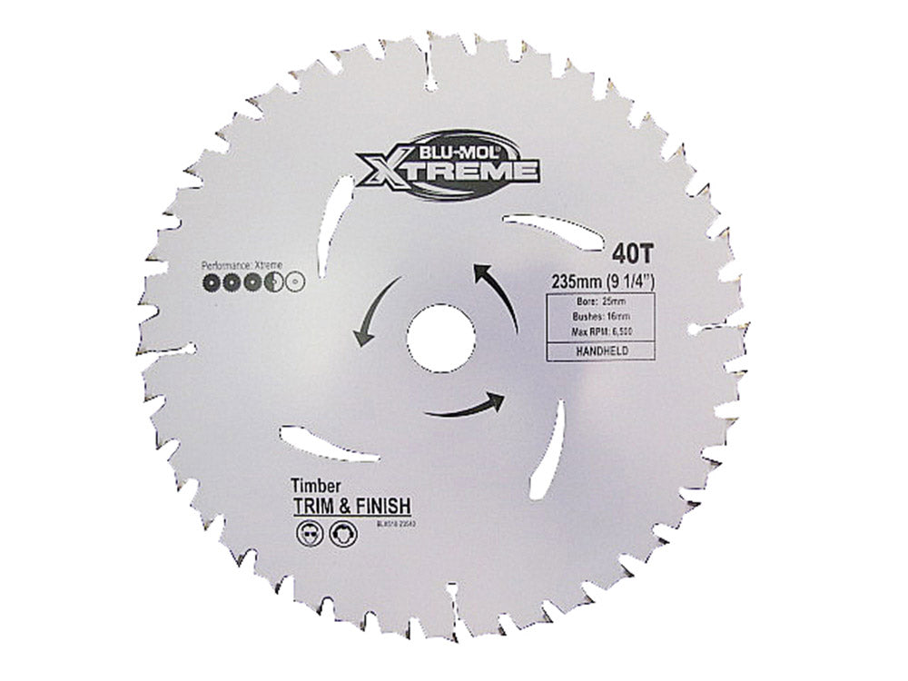 Saw Blade - Blu-Mol Xtreme Circular Saw Blade 235mm X 40T