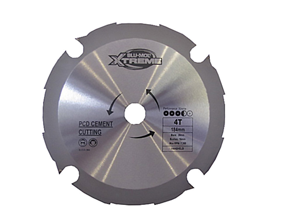 Blu-Mol Xtreme Pcd Cement Circular Saw Blade 184mm X 4T