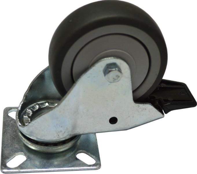 Xcel Castor - Swivel Plate Type With Roller Bearings & Brake 75mm