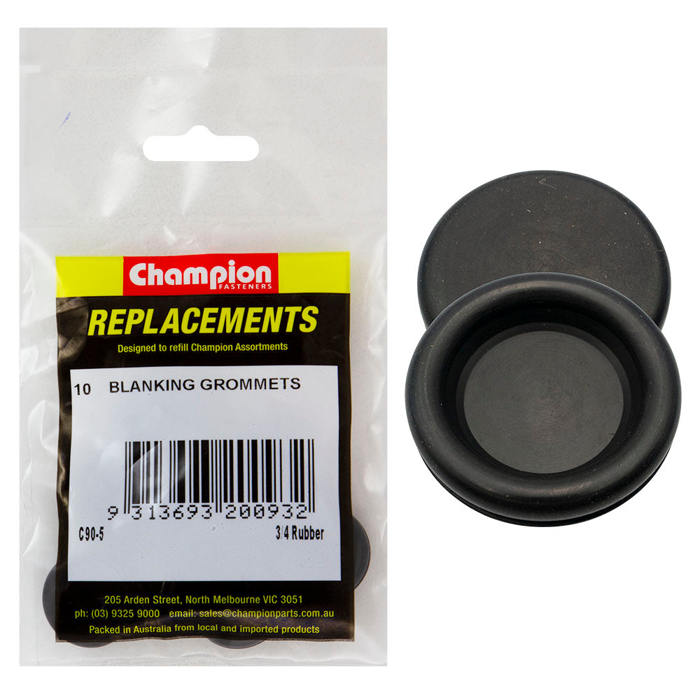 Champion 19mm Rubber Blanking Grommets -10Pk