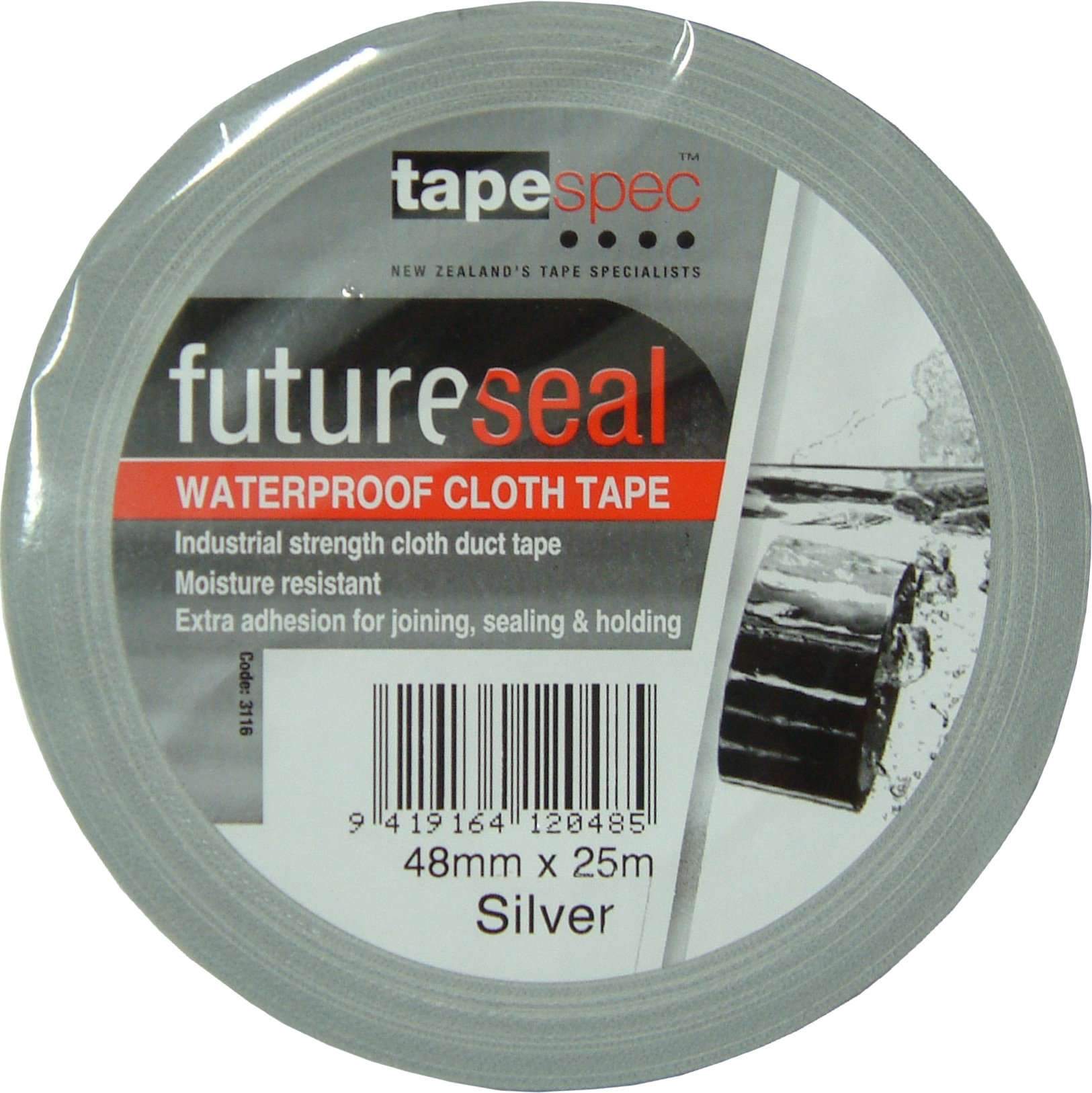 Tapespec Cloth Duct Tape 100 mph - 48mm x 25m Silver