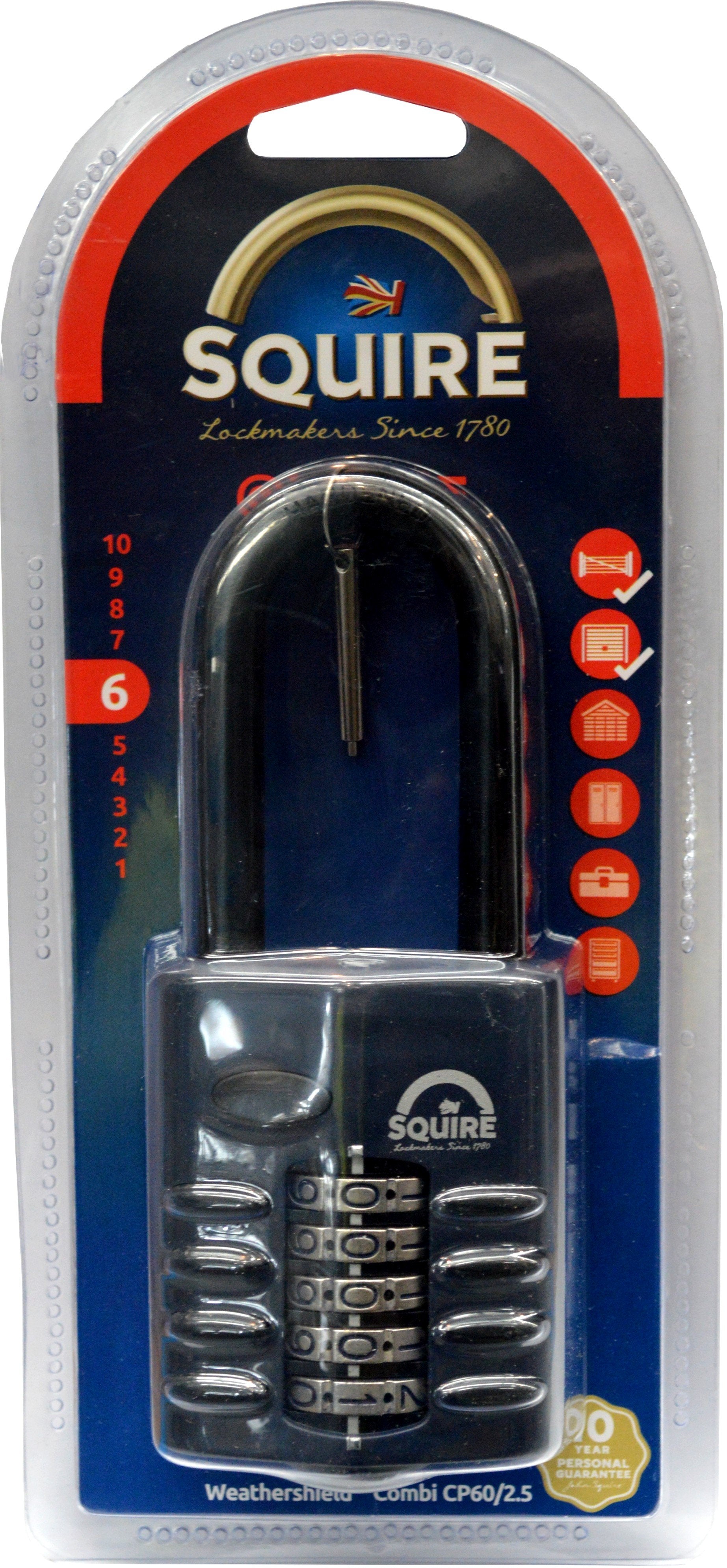 Squire Combination Padlock - 63mm Shackle #CP60/25 60mm