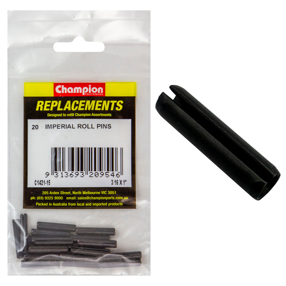 Champion 3/16in X 1in Roll Pin -20Pk