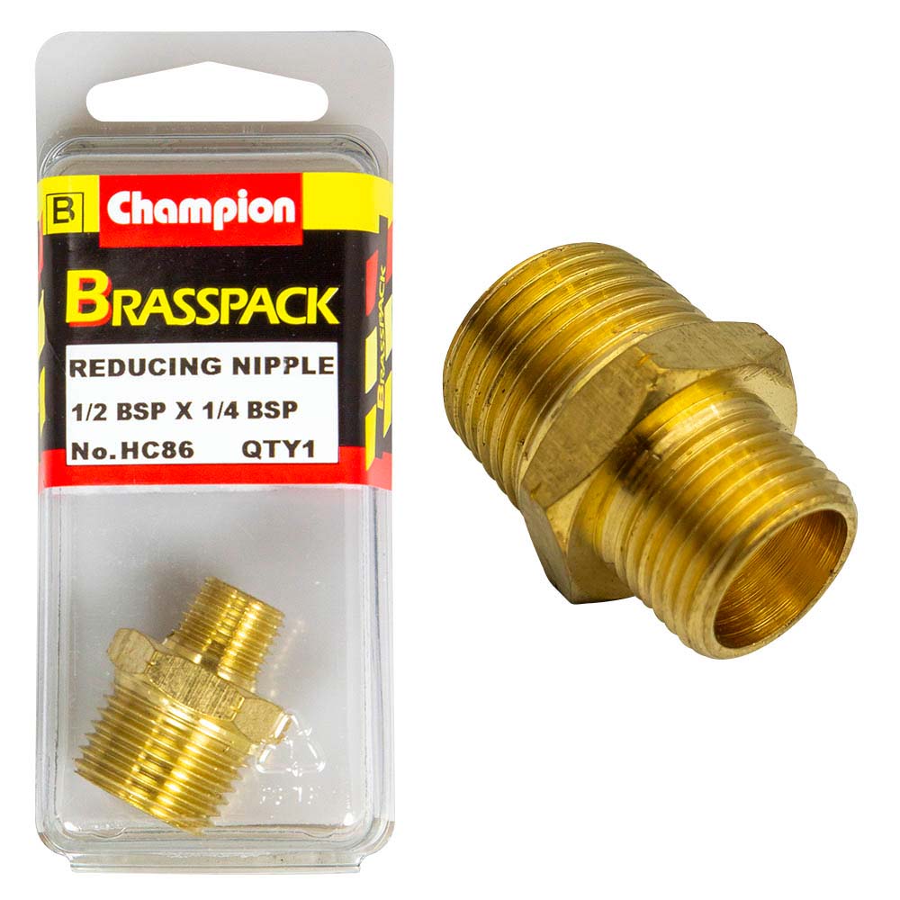 Champion Brass 1/2in X 1/4in Bsp Reducing Nipple