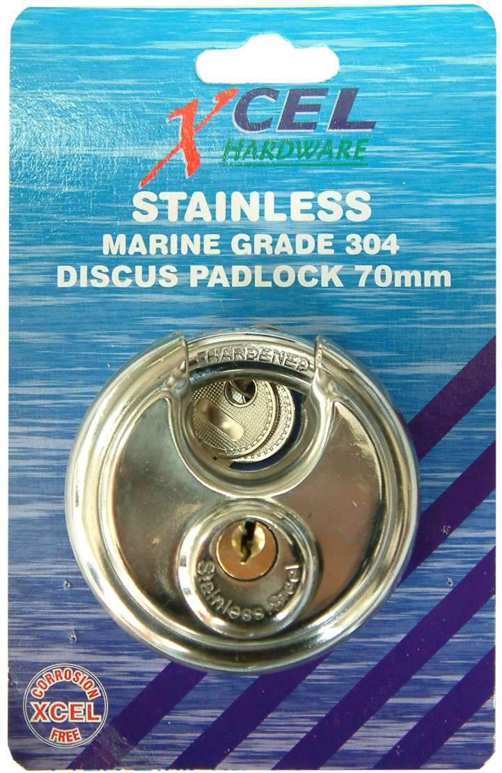 Xcel Padlock - Discus Ptn Stainless Steel 70mm