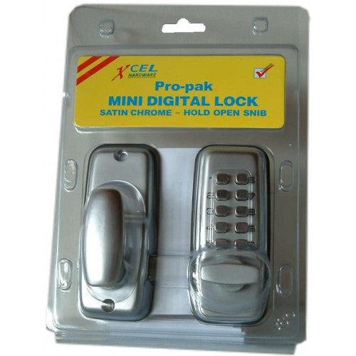 Xcel Digital Entrance Lock - Mini Satin Chrome