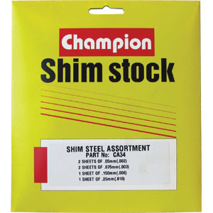 Champion Steel Shim Assortment 150mm X 150mm Sheet 4 Sizes