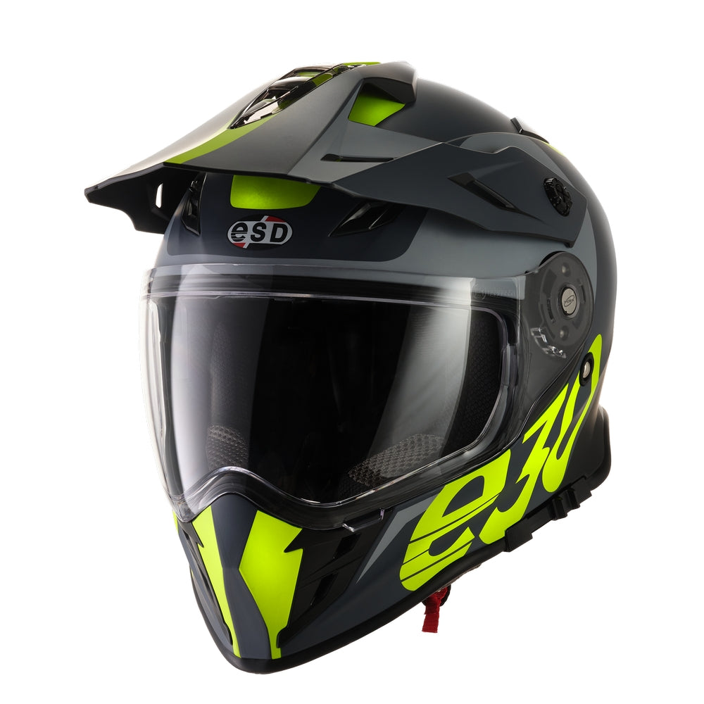 Adventure Motorcycle Helmet Eldorado E30 Large Fluro Graphic