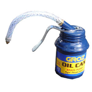 Groz 125Ml/4oz Oil Can Brass Pump W/ Flex Spout