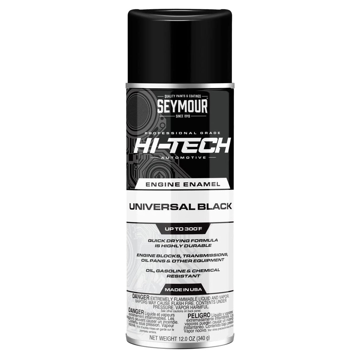 Seymour Engine Enamel Aerosol Universal Gm Black