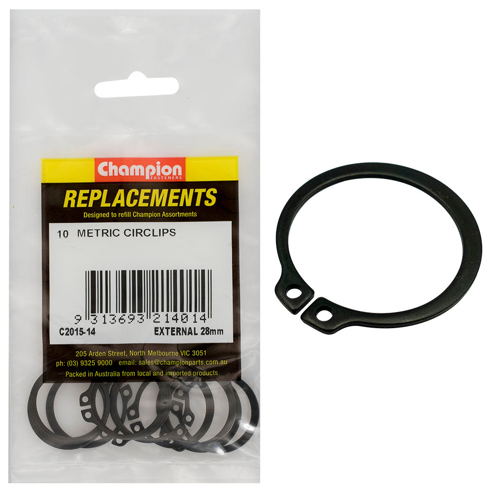 Champion 28mm External Circlip -10Pk