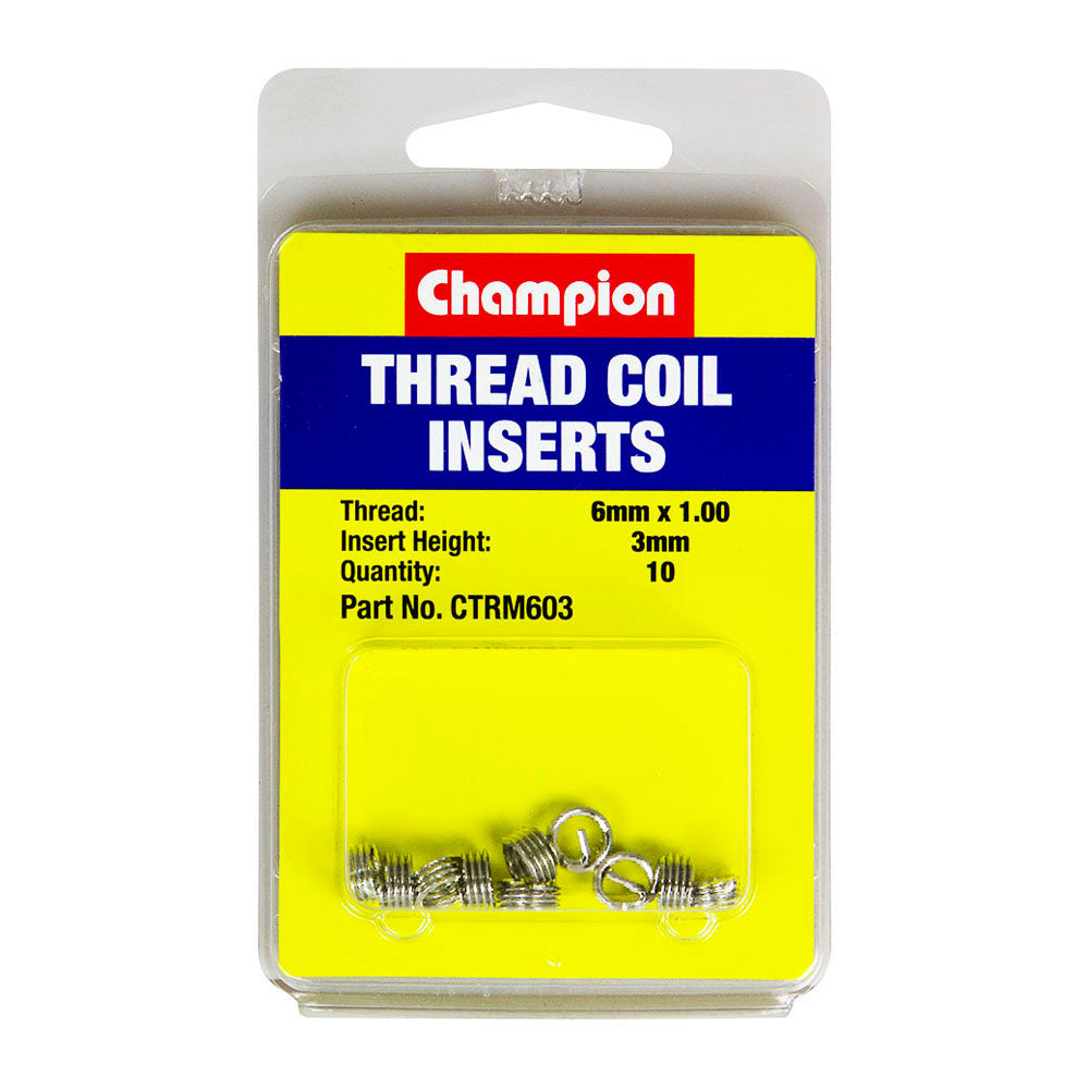 Champion M6 X 1.00 X 3mm Thread insert Refills -10Pk