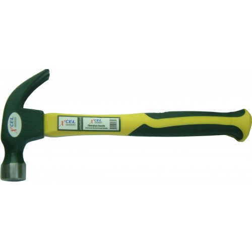 Xcel Carpenters Hammer Green/Yellow Fibreglass Handled 20oz