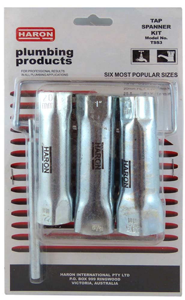 Haron 3Pce Tap Spanner Set - 20, 21, 22.5, 29.5mm, 15/16 & 1in