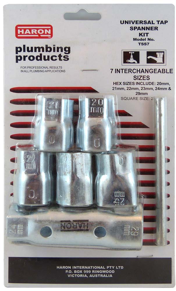 Haron 5Pce Universal Tap Spanner Set - 20, 21, 22, 23, 24, 29mm Hex & 25mm Square