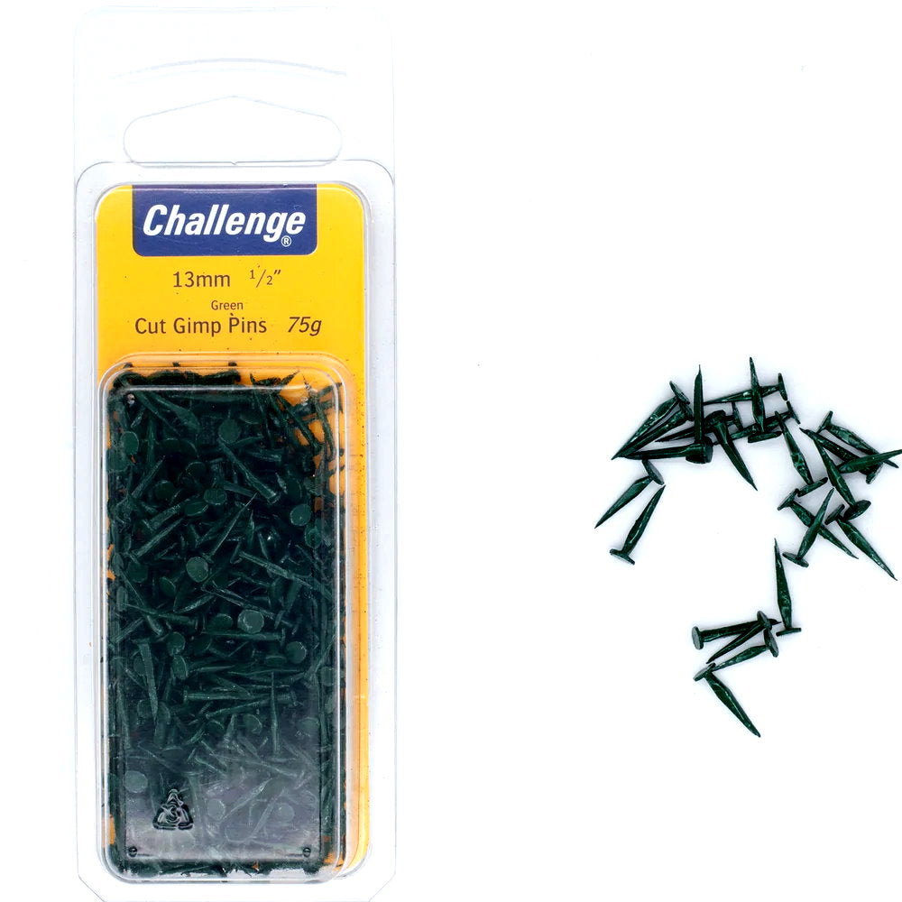 Challenge Gimp Pins 13mm - 75gm Blister Pack Green