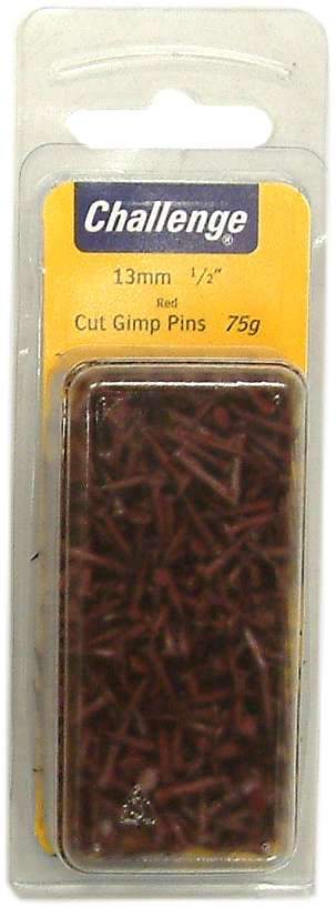 Challenge Gimp Pins 13mm - 75gm Blister Pack Red