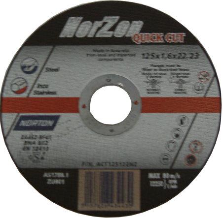 Norton Norzon Cut-Off Discs 125 x 1.6 x 22mm