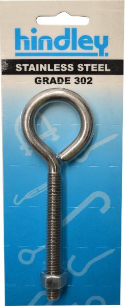 Hindley Eye Bolt Stainless Steel 10mm x 125mm Carded