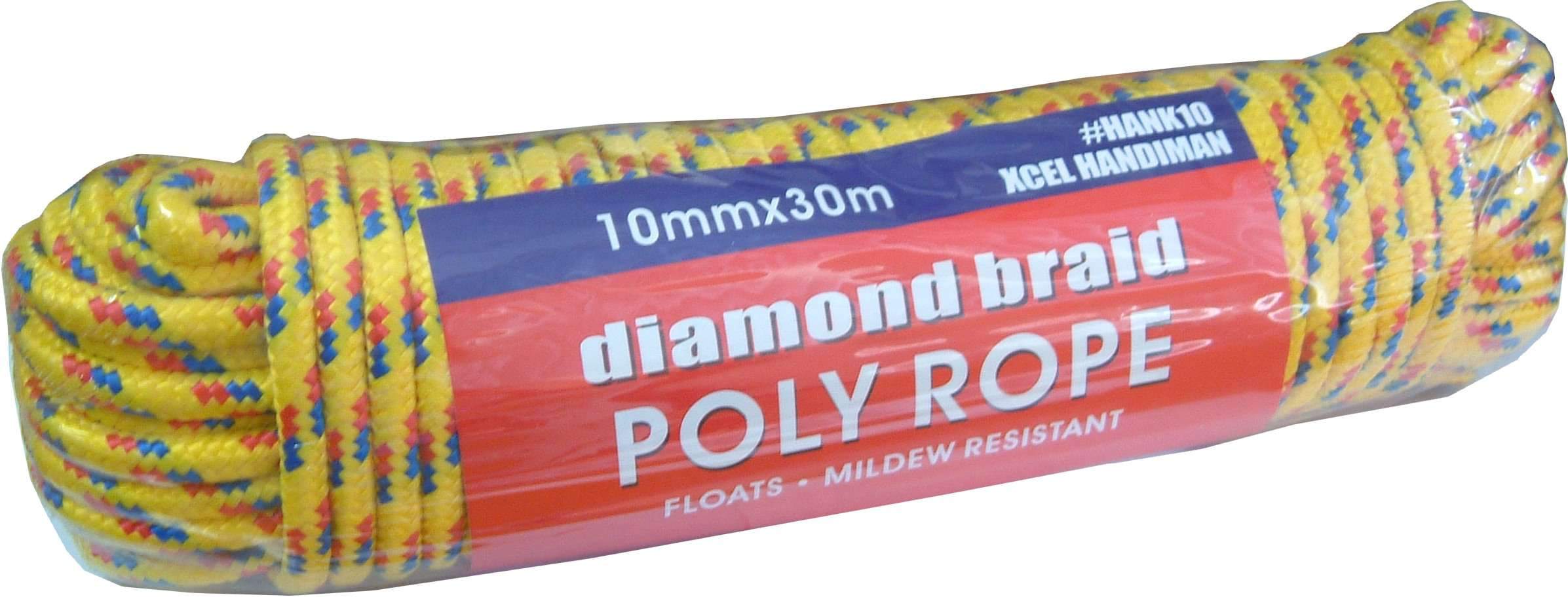 Xcel Rope - Diamond Braid Polypropylene 30m Hank 10mm