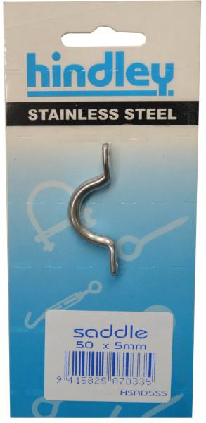 Hindley Saddle Stainless Steel 50mm x 5mm Carded