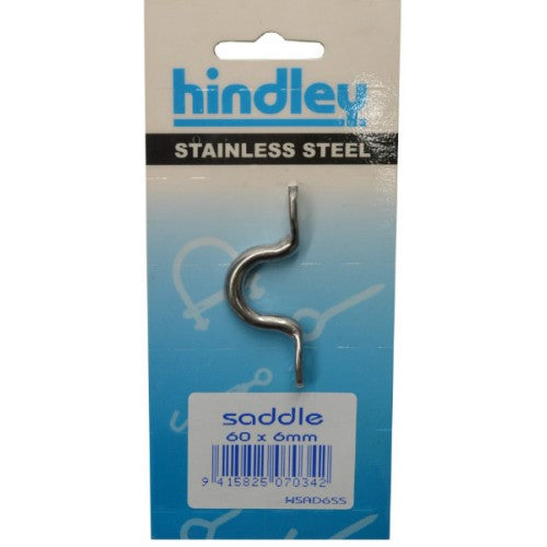 Hindley Saddle Stainless Steel 60mm x 6mm Carded