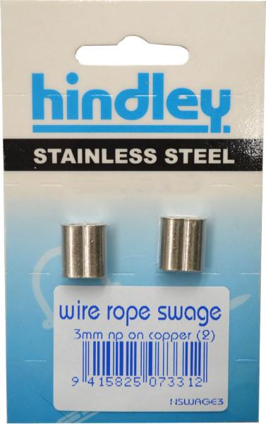 Hindley Wire Rope Swages NP on Copper 2-pce 3mm Carded