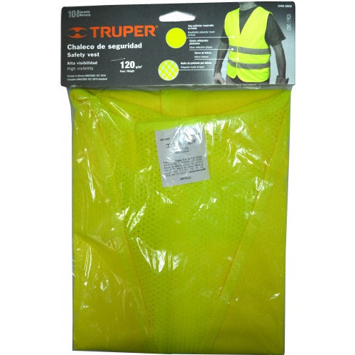 Truper Hi-Vis Vest - Day/Night Green/Yellow